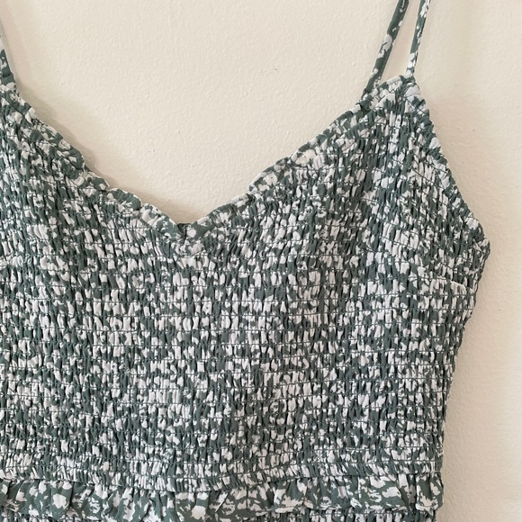 ABERCROMBIE & FITCH Smocked Green Mini Dress - Picture 4 of 15